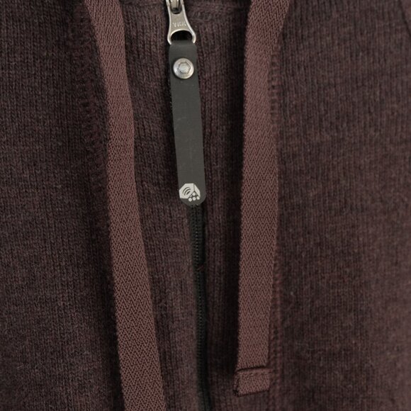 Mountain Hardwear Wool Hoodie Mens Fully Zip Knit Maroon Face Cover Hooded Coat - Picture 6 of 15